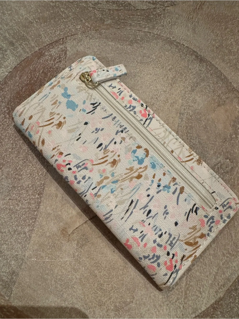 Floral Print Cream Women’s Long Wallet